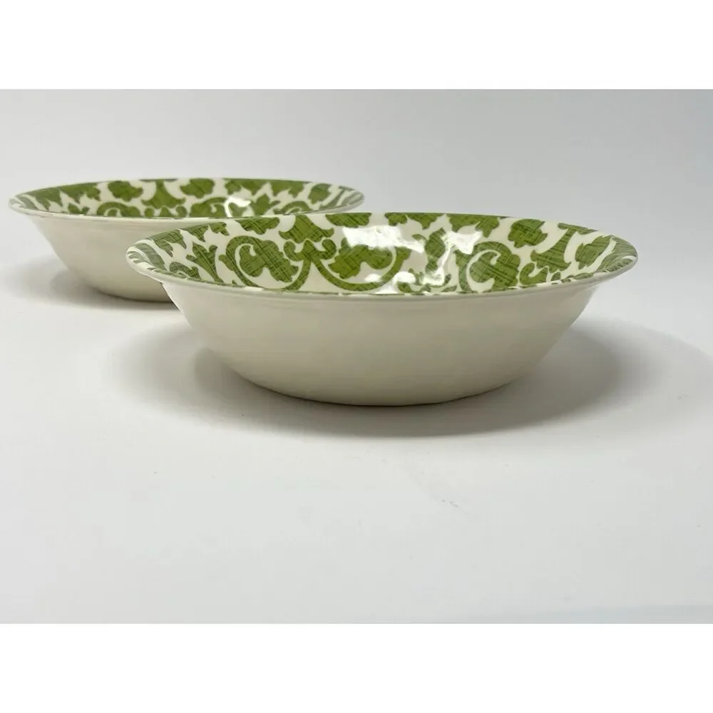 Pier 1 Imports Royal Regal Trellis Lime Green Melamine 7.5” Bowls Set Of 2